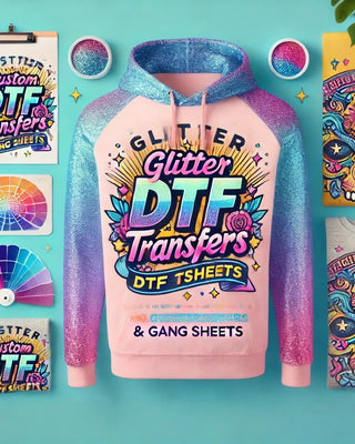 Glitter DTF transfers