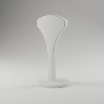 Arc Headphone Stand in white, 3D printed — studio render