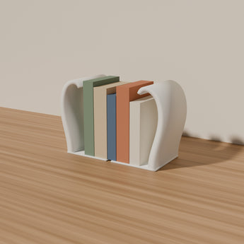 Ribbon Wave Bookends, Pair styled in a room — render