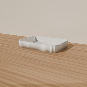 Fluted Valet Tray styled in a room — render