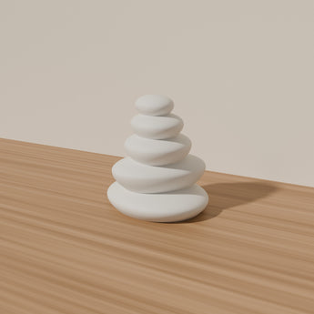 Zen Cairn Stones Sculpture styled in a room — render