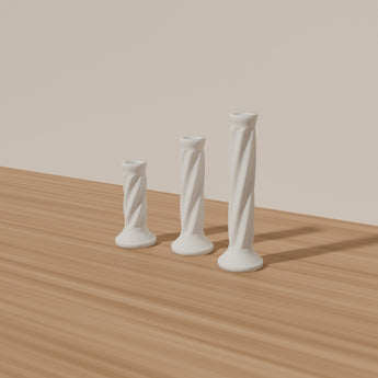 Twisted LED Candlestick Trio styled in a room — render