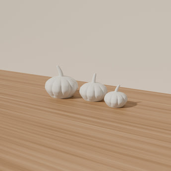 Ribbed Pumpkin Trio styled in a room — render