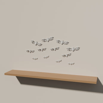 Bat Wall Decor Set of 12 styled in a room — render
