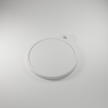 Round Keychain Blank, white 3D printed sticker-ready blank — studio render