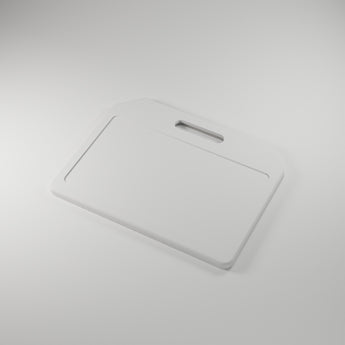 Luggage & Bag Tag Blank, white 3D printed sticker-ready blank — studio render