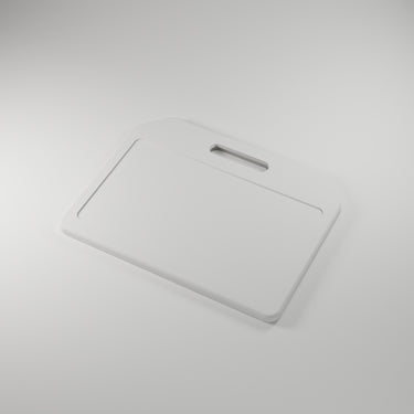 Luggage & Bag Tag Blank, white 3D printed sticker-ready blank — studio render