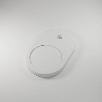 Zipper Pull Charm Blank, white 3D printed sticker-ready blank — studio render