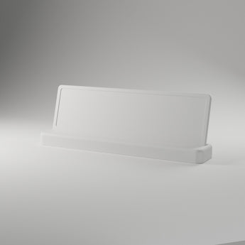 Desk Name Plate, white 3D printed sticker-ready blank — studio render