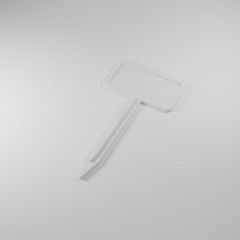 Plant Marker Stake Blank, white 3D printed sticker-ready blank — studio render