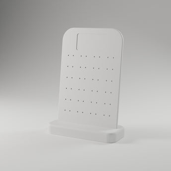 Earring Display Stand, white 3D printed sticker-ready blank — studio render