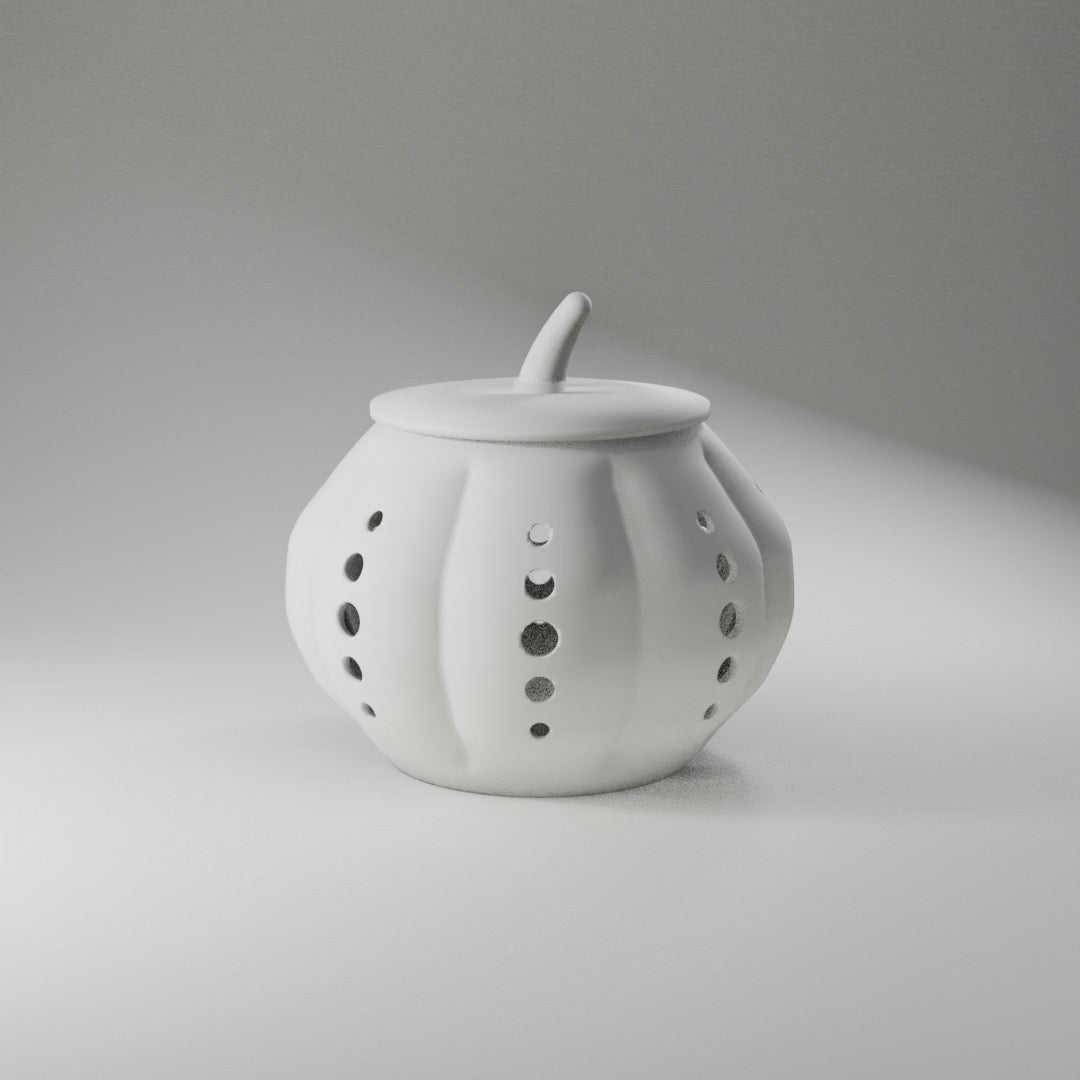 Perforated Pumpkin Luminary 360° turntable render