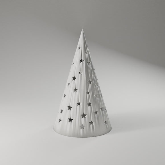Starry Cone Tree Luminary 360° turntable render