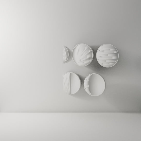 Moon Phase Wall Set of 7 360° turntable render