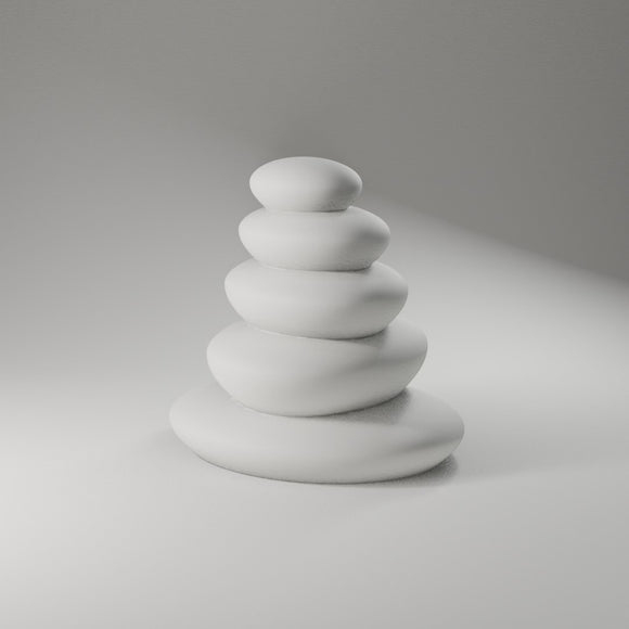 Zen Cairn Stones Sculpture 360° turntable render