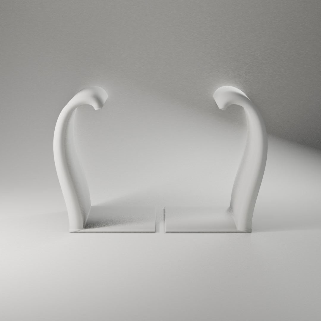 Ribbon Wave Bookends, Pair 360° turntable render